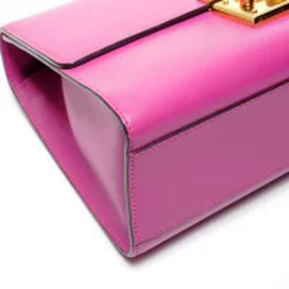 Gucci Chain Padlock Pink Shoulder Leather Bag - Picture 5 of 12